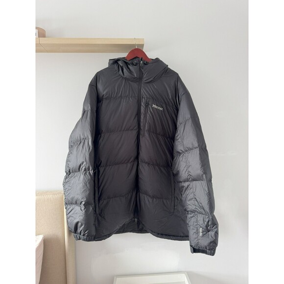 Marmot Other - Marmot Mens 4XT Black Full Zip 700 Fill Winter Quilted Jacket Guides Down Hooded